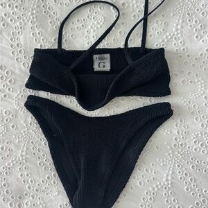 Hunza G Textured Black Bikini